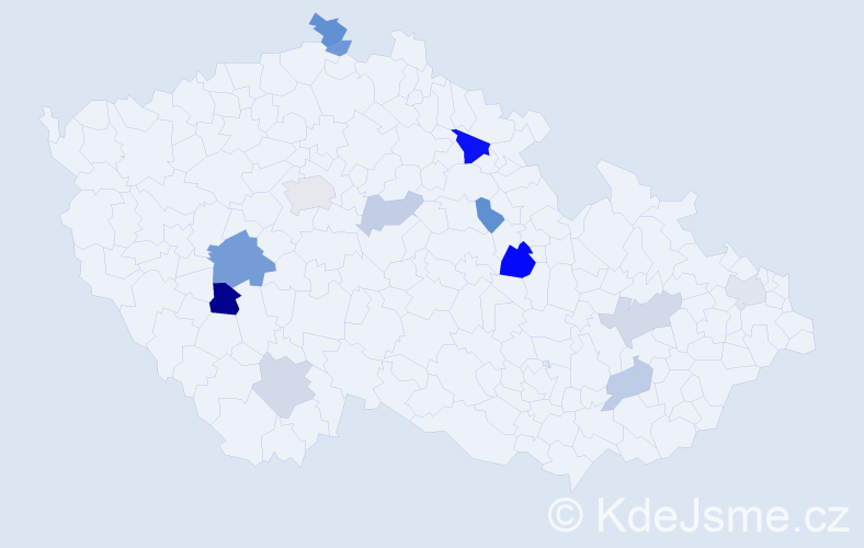 Příjmení: 'Nedošínský', počet výskytů 22 v celé ČR