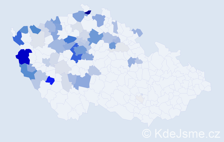 Příjmení: 'Kubr', počet výskytů 231 v celé ČR