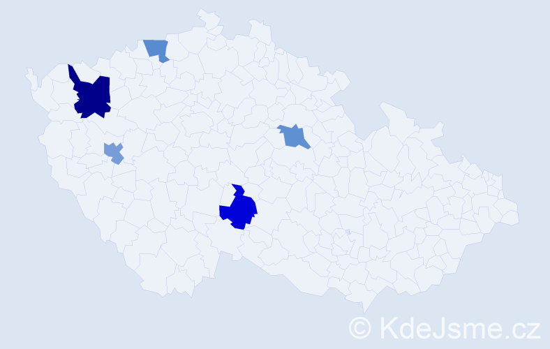 Příjmení: 'Vandák', počet výskytů 12 v celé ČR