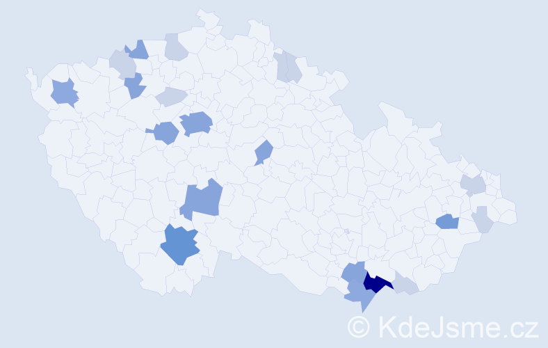 Příjmení: 'Chrenka', počet výskytů 55 v celé ČR