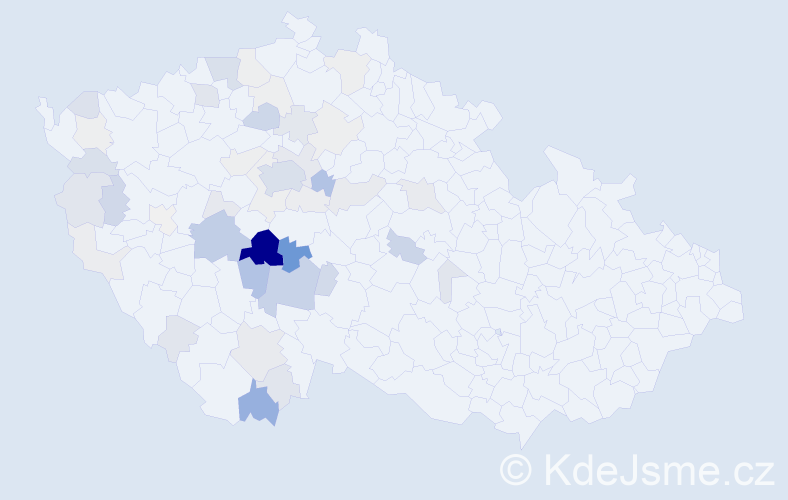 Příjmení: 'Kabíčková', počet výskytů 184 v celé ČR