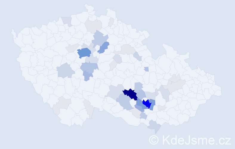 Příjmení: 'Holánek', počet výskytů 196 v celé ČR