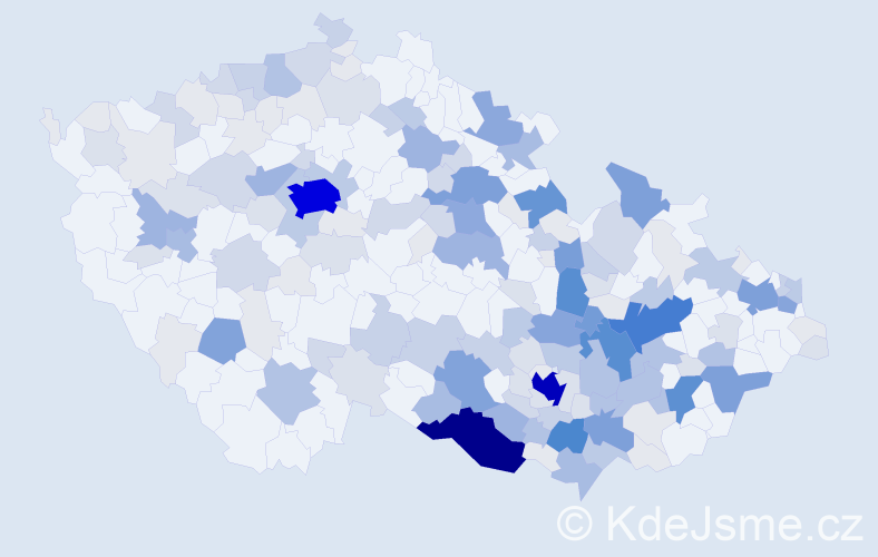 Příjmení: 'Vodák', počet výskytů 728 v celé ČR