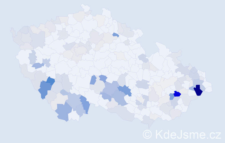 Příjmení: 'Pavelcová', počet výskytů 413 v celé ČR