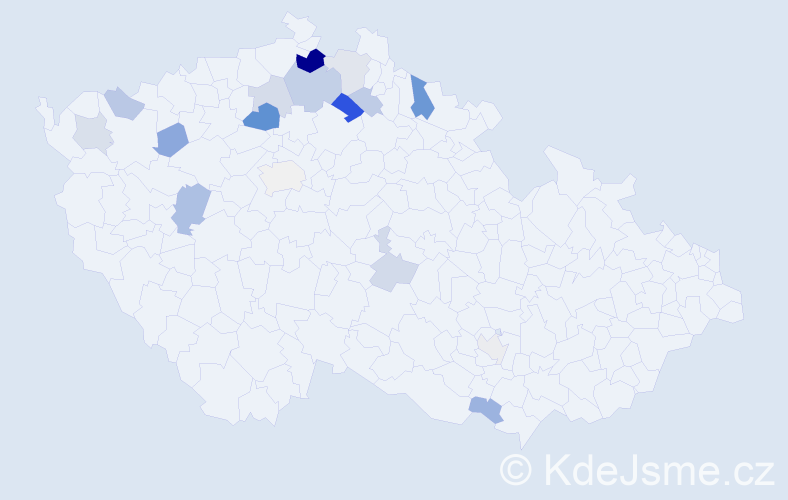 Příjmení: 'Hřebřinová', počet výskytů 32 v celé ČR