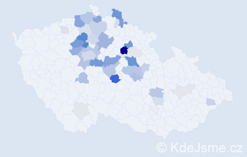 Příjmení: 'Měkota', počet výskytů 121 v celé ČR