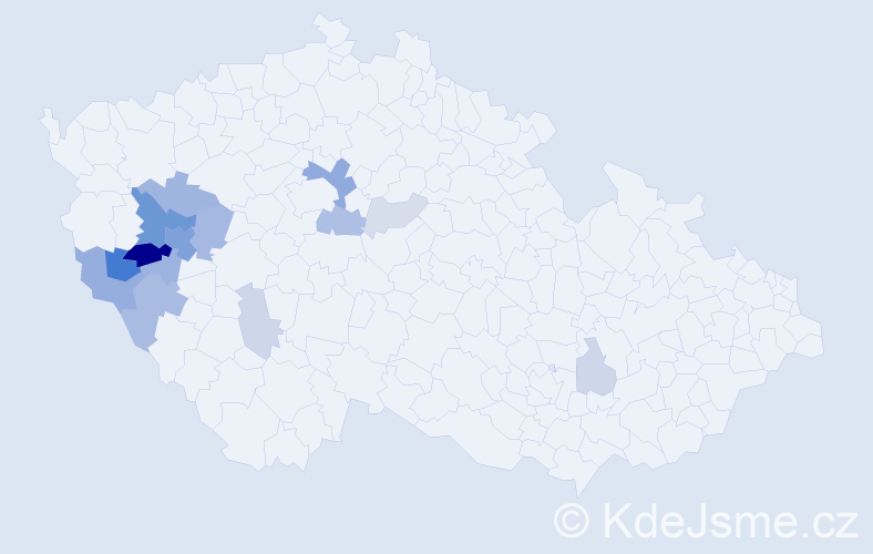 Příjmení: 'Pinker', počet výskytů 39 v celé ČR