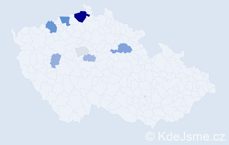 Příjmení: 'Penker', počet výskytů 23 v celé ČR