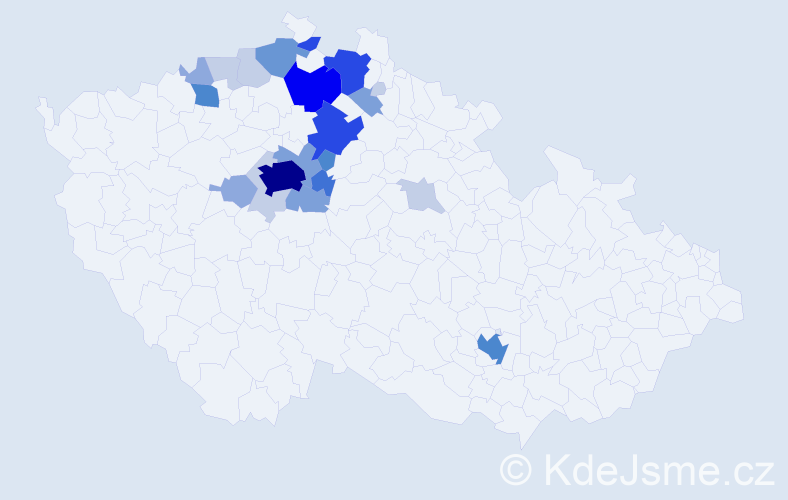 Příjmení: 'Prkno', počet výskytů 84 v celé ČR