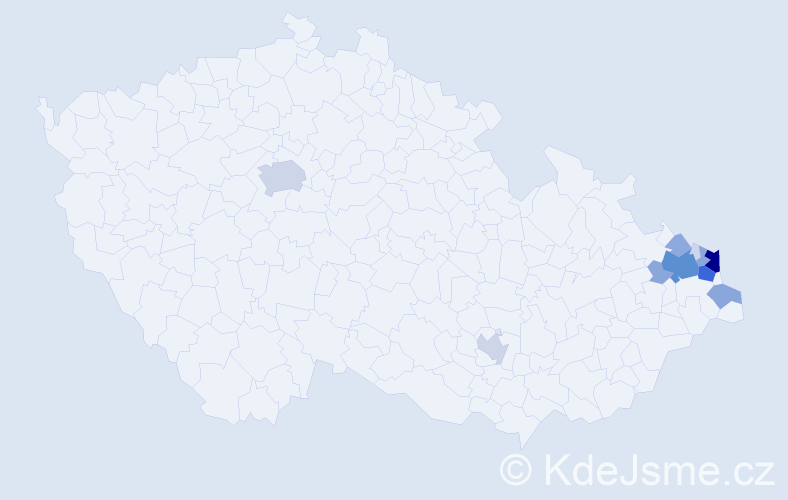 Příjmení: 'Burek', počet výskytů 42 v celé ČR