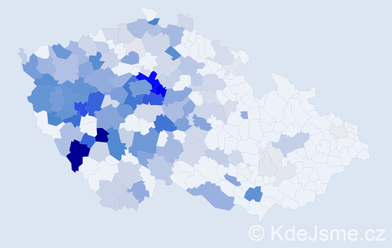 Příjmení: 'Forejtová', počet výskytů 624 v celé ČR