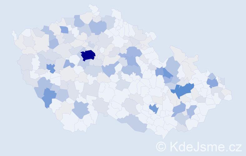 Příjmení: 'Kopp', počet výskytů 640 v celé ČR