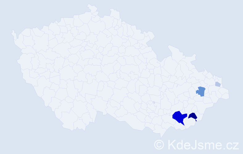 Příjmení: 'Hoférková', počet výskytů 12 v celé ČR