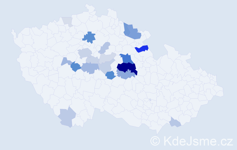 Příjmení: 'Kápičková', počet výskytů 68 v celé ČR