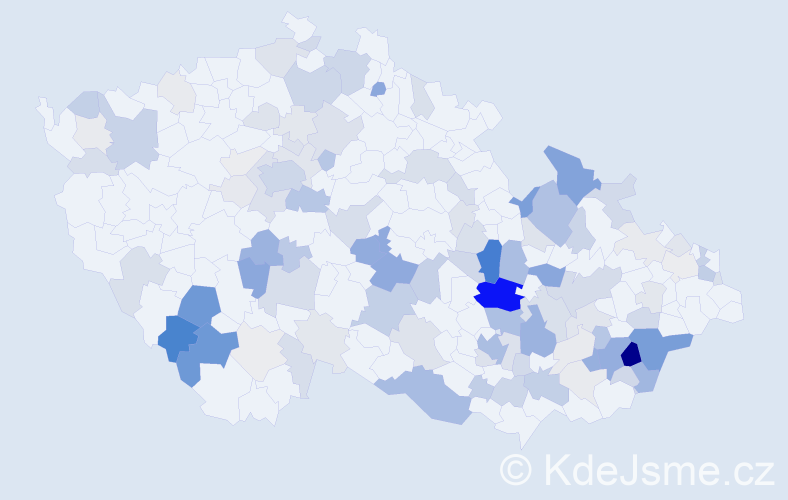 Příjmení: 'Řezníková', počet výskytů 368 v celé ČR