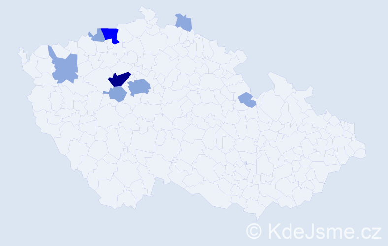 Příjmení: 'Botová', počet výskytů 25 v celé ČR