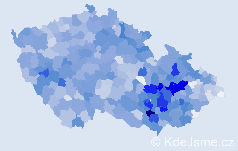 Příjmení: 'Sedláček', počet výskytů 8925 v celé ČR