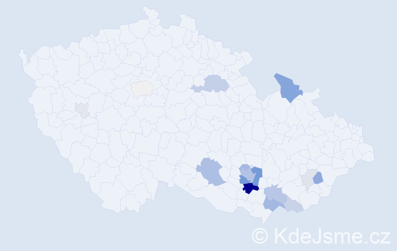 Příjmení: 'Langášek', počet výskytů 44 v celé ČR