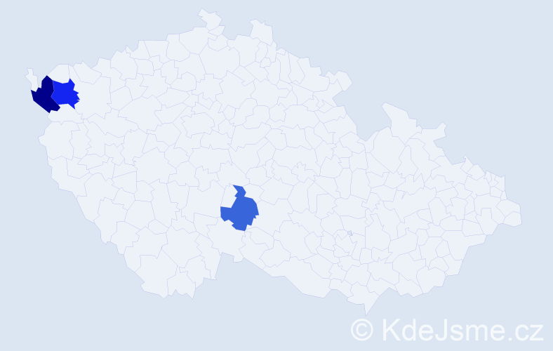 Příjmení: 'Dicsová', počet výskytů 5 v celé ČR