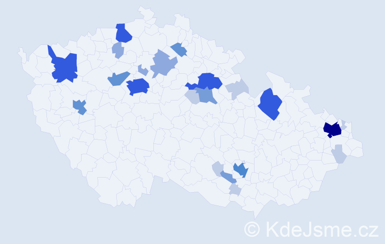 Příjmení: 'Szalay', počet výskytů 75 v celé ČR