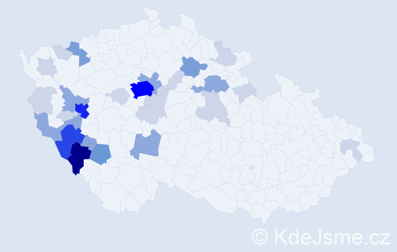 Příjmení: 'Knězová', počet výskytů 86 v celé ČR