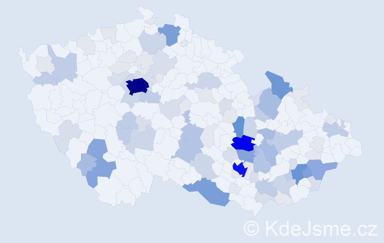 Příjmení: 'Řezník', počet výskytů 377 v celé ČR