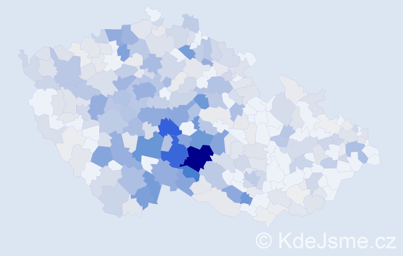 Příjmení: 'Vondráková', počet výskytů 1304 v celé ČR