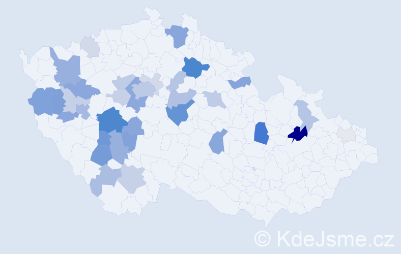 Příjmení: 'Kotrouš', počet výskytů 87 v celé ČR