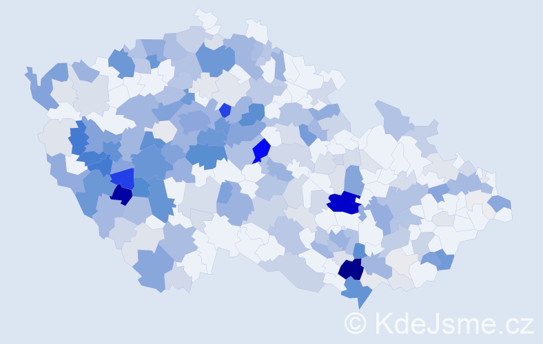Příjmení: 'Zoubek', počet výskytů 962 v celé ČR