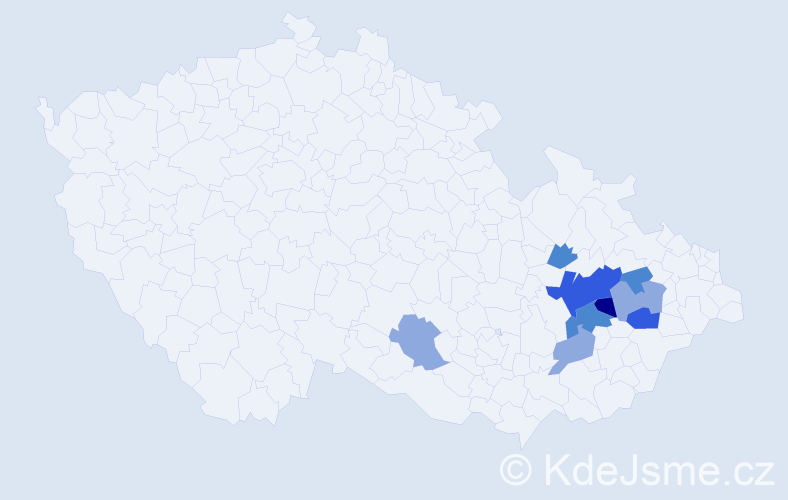 Příjmení: 'Heitlová', počet výskytů 21 v celé ČR
