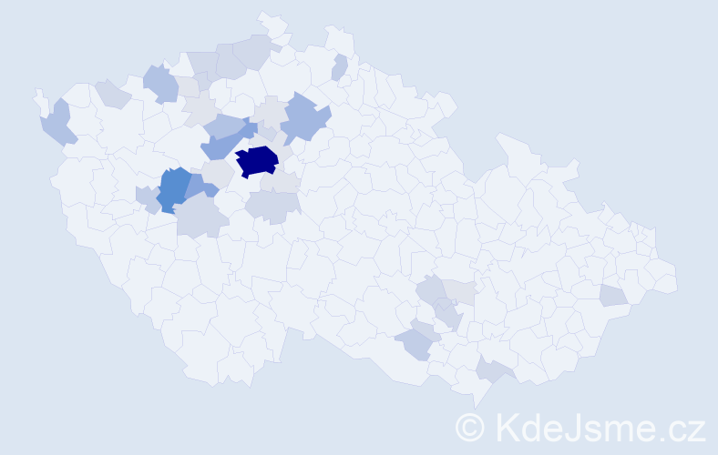 Příjmení: 'Eklová', počet výskytů 127 v celé ČR