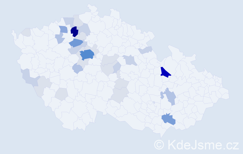 Příjmení: 'Kunrtová', počet výskytů 113 v celé ČR