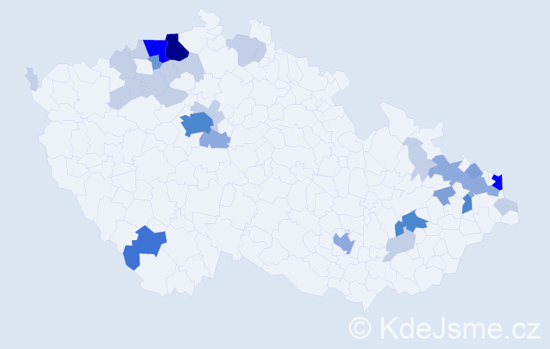 Příjmení: 'Sendrei', počet výskytů 83 v celé ČR