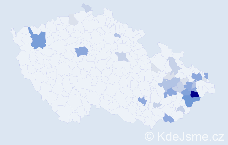 Příjmení: 'Bil', počet výskytů 108 v celé ČR