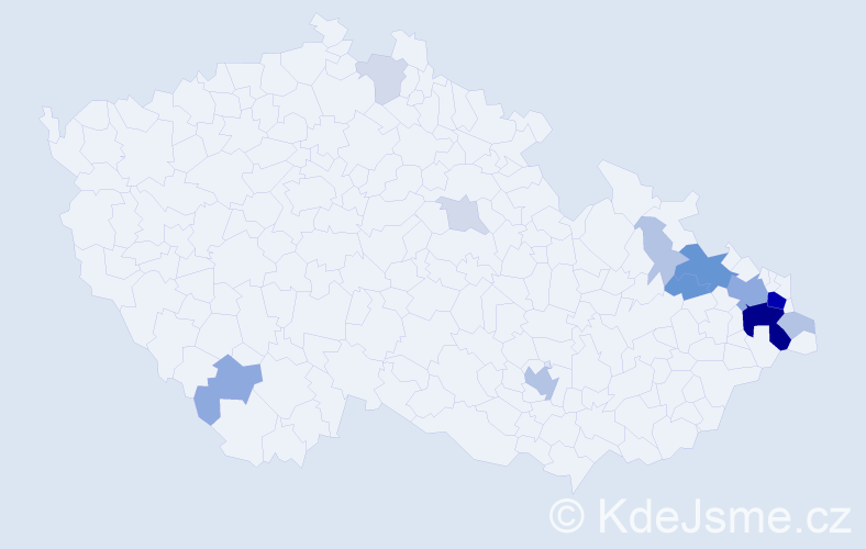 Příjmení: 'Juroš', počet výskytů 57 v celé ČR