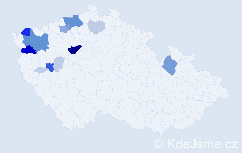 Příjmení: 'Krišta', počet výskytů 59 v celé ČR