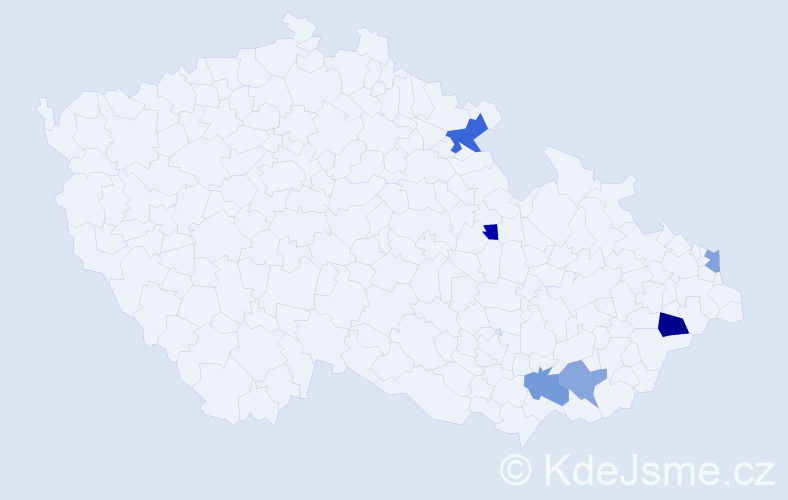 Příjmení: 'Rohaľ', počet výskytů 8 v celé ČR