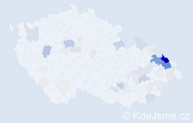 Příjmení: 'Lasák', počet výskytů 334 v celé ČR
