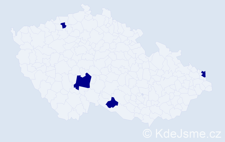Příjmení: 'Dobosi', počet výskytů 4 v celé ČR