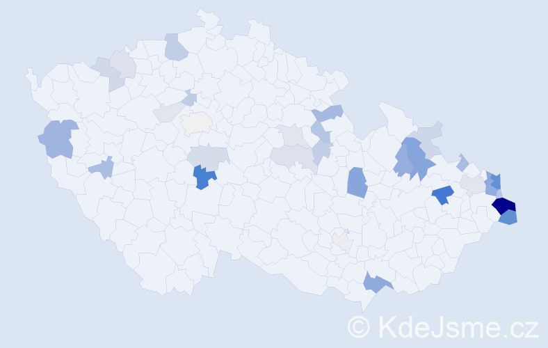 Příjmení: 'Kulla', počet výskytů 76 v celé ČR