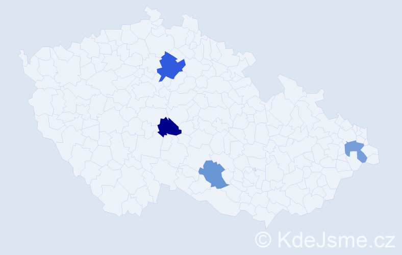 Příjmení: 'Kalužáková', počet výskytů 5 v celé ČR