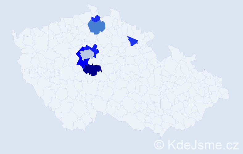 Příjmení: 'Dalibaba', počet výskytů 18 v celé ČR