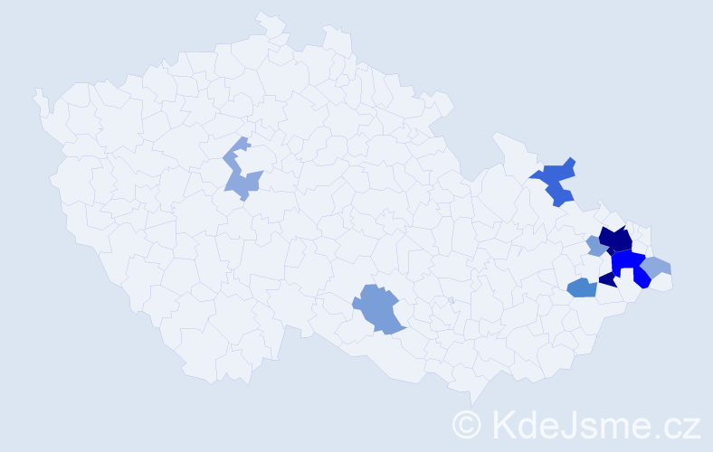 Příjmení: 'Přádková', počet výskytů 32 v celé ČR