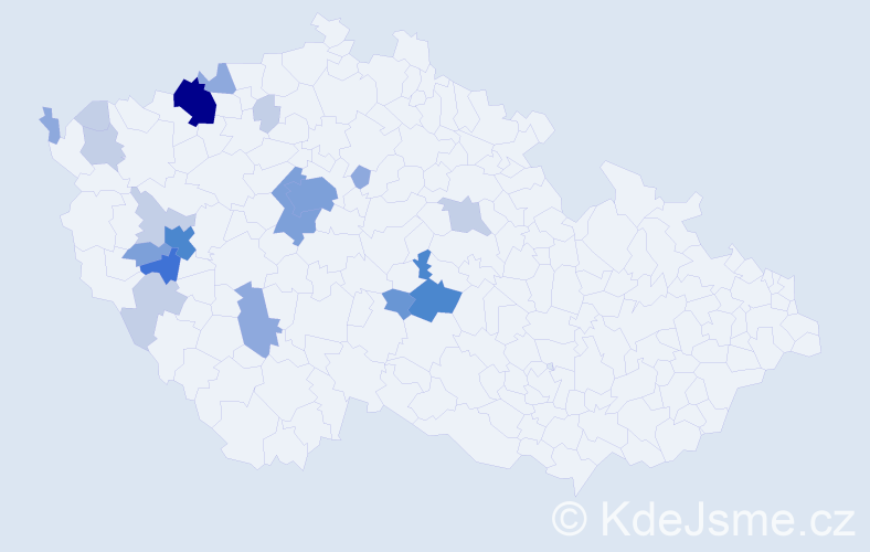 Příjmení: 'Lecjaksová', počet výskytů 54 v celé ČR
