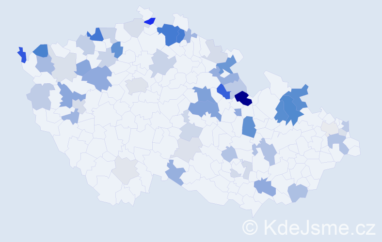 Příjmení: 'Karvay', počet výskytů 143 v celé ČR