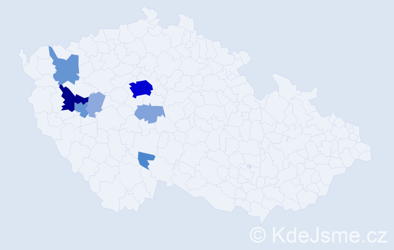 Příjmení: 'Khodl', počet výskytů 28 v celé ČR