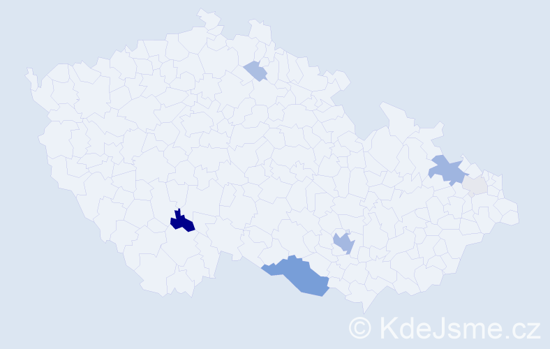 Příjmení: 'Dalerová', počet výskytů 21 v celé ČR