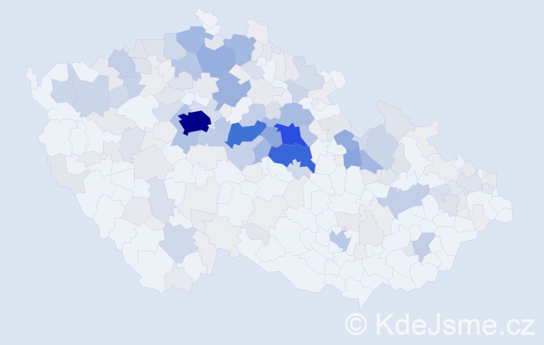 Příjmení: 'Kubelková', počet výskytů 860 v celé ČR