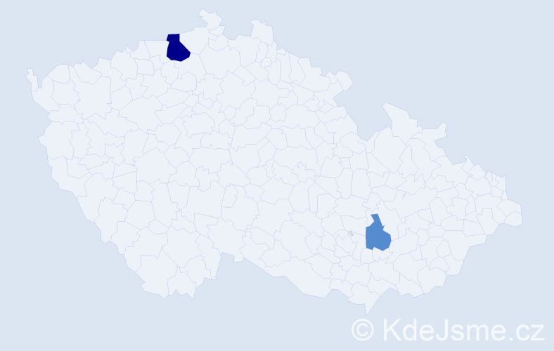 Příjmení: 'Kody', počet výskytů 5 v celé ČR