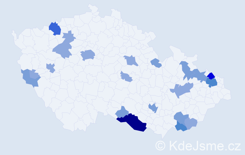 Příjmení: 'Černajová', počet výskytů 46 v celé ČR